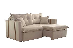 SOFA RETR LISBOA 180CM S/CX LINHO BEGE/459 - EST TEIX