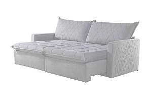 SOFA RETR BAURU 180CM S/CX LINHO CINZA/461 - EST TEIX