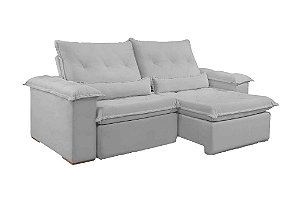 SOFA RETR SF.4240 VALENCIA 250CM VEL PRATA/562 - JC ESTOF