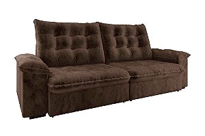 SOFA RETR APOLO 230CM VEL MARROM/ - FLASH ESTOFADOS