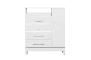 COMODA TURQUESA 4GAV 1PT BRANCO - ALBATROZ