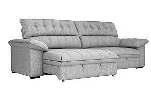 SOFA TORINO 300 LINHO CINZA - BEST HOUSE