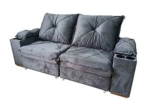 SOFA RETR STANLEY C/COOLER 215 CINZA - ESTOFAMART