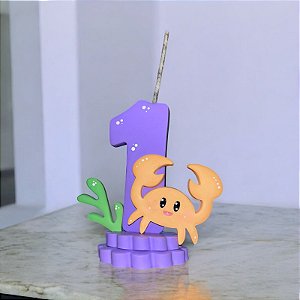 Vela personalizada de biscuit tema Fundo do Mar