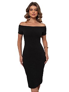 Vestido Ombro a Ombro Midi