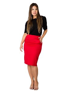 Saia Secretária Alfaiataria com Bolso