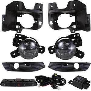 KIT MONTANA 2023 FAROL LED MOLDURA PRETA BOTAO MODELO ORIG