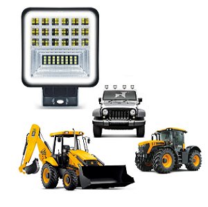 FAROL DE MILHA ANGEL EYES DRL 7D 42 LEDs 126W OFF ROAD LT2501