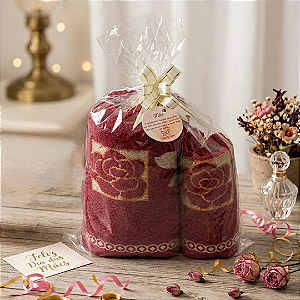 Combo Afeto: Kit Toalhas Banho e Rosto com Bordado Floral - Edição Limitada