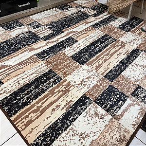 Tapete Geométrico Veludo Anti derrapante 2m x 2,40m grande