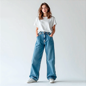 Calça Jeans Wide Houston