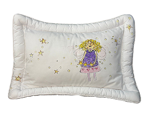 Travesseiro Fadinha Vestido Roxo Percal