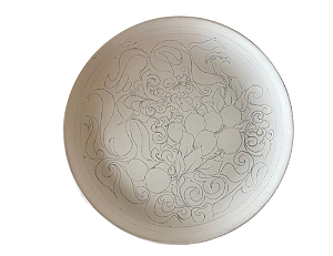 Prato Biscoito Grande Risco Limões Arabescos