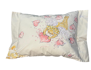 Travesseiro Aquarelado Anjinho com Amor Rosa