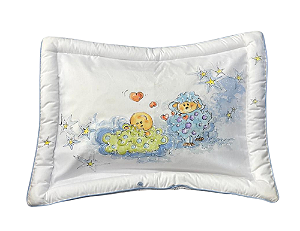 Travesseiro Carneirinhos Verde e Azul Acolchoado