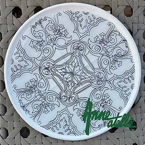 Gabarito Azulejo Volutas para Prato 30cm/Diâmetro
