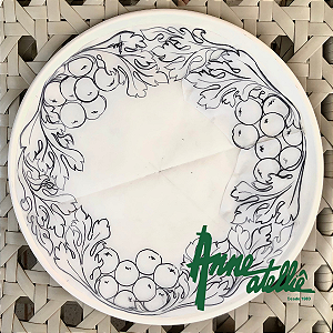 Gabarito Folhas e Frutas para Prato 30cm/Diâmetro - Papel Vegetal