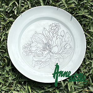 Magnólia Autoral PDF para Porcelana - Risco 26cm/Diâmetro Tamanho Real