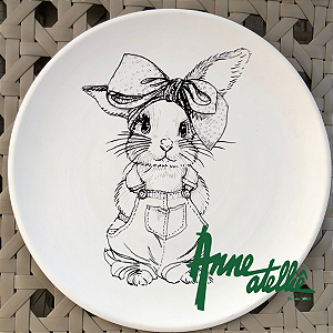 Risco Coelha Laçarote para Porcelana 26cm PDF