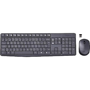 Kit Teclado e Mouse sem Fio MK235 Preto LOGITECH [F002]