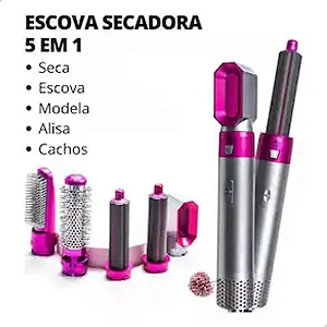 Secador de Cabelo 5 em 1 Escova de Ar Quente Modelador Alisador de Cabelo Escova