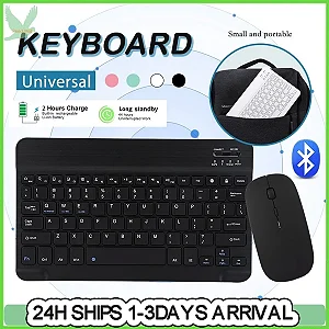 Kit de Teclado e Mouse Sem Fio Bluetooth Universal Para Laptop, IPad e Celular