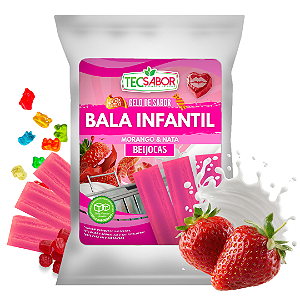 Gelo de Sabor Bala da Infância Morango e Nata 1 kg