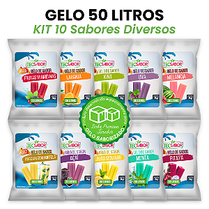 Kit Envio Full 10 Gelos de Sabor 50 Litros - Sabores Diversos