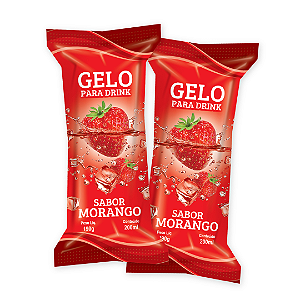 Embalagens Gelo Saborizado MORANGO - (200 unidades)