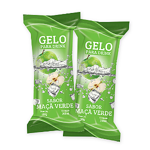 Embalagens Gelo Saborizado MAÇÃ VERDE - (200 unidades)
