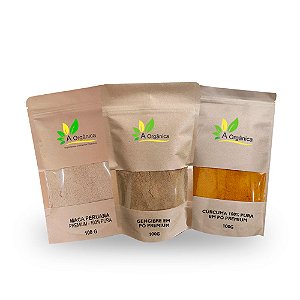 Combo Shot Resistencia Maca Dourada + Cúrcuma + Gengibre 100g