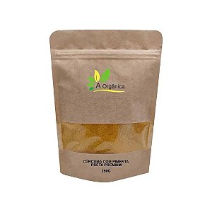 Cúrcuma Com Pimenta Preta em Pó Premium 250g Sem Glúten Sabor Natural, Maxima Absorção