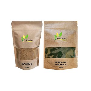Kit: Spirulina Pura 100g + Gengibre em Pó 100g À Orgânica