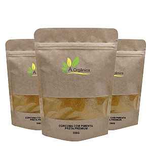 Kit 3 Cúrcuma Com Pimenta Preta em Pó Premium 250g