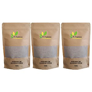 Kit 3 Farinha De Banana Verde Premium 100g, Sem Glúten E Sem Lactose