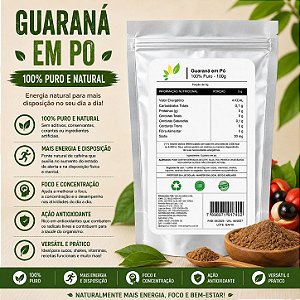 Guaraná em Pó 100% Puro 100g Premium Natural