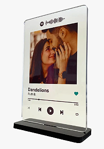 Placa Spotify Interativa em Acrilico Transparente