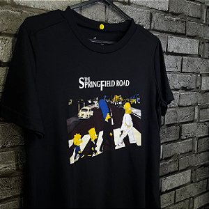 Camiseta Algodão The Beatles e os Simpsons M