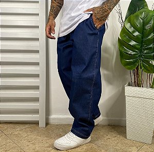 Calça Balão/Baggy Jeans Escuro