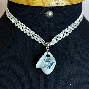 Gargantilha vintage mini porcelana