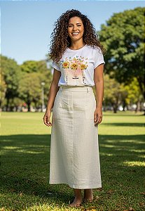 Camiseta Baby Look Feminina -Amor Fé e Paz