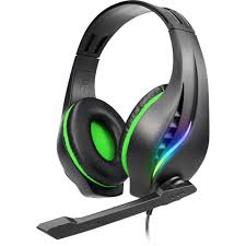 Headset Gamer Gank Preto e Verde Letron com LED RGB