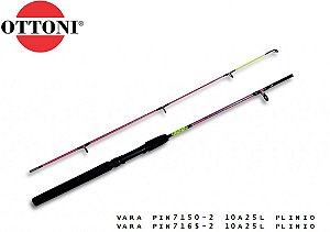 Vara Molinete 2 Partes Ottoni Plinio Rosa 1,65m 10-25lbs
