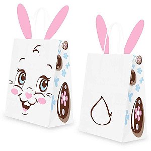 Sacola Decorada Pascoa Pascoa Divertida C/ORELHA 18CM PCT.C/10