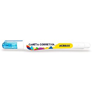 Caneta Corretiva Acrilex 7ML Metal Branca CX.C/12