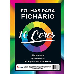 Bloco para Fichario Universit. 10 Cores 10 Materias 200F 56G