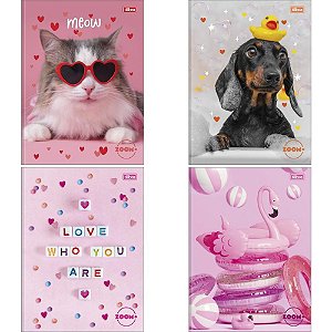 Caderno Brochurao Capa Dura Zoom+ 96 Folhas Feminino PCT05
