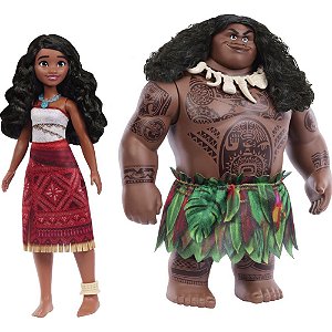 Boneca Disney Moana e Maui Viajantes 2-PACK