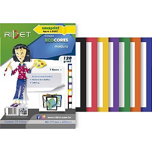 Bloco para Educacao Artistica Moldura A3 7COR.120G 35F.29X42 Pacote