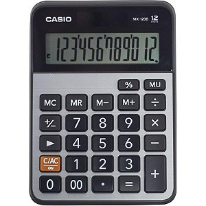 Calculadora de Mesa 12 DIG. Prata SOLAR/BATERIA